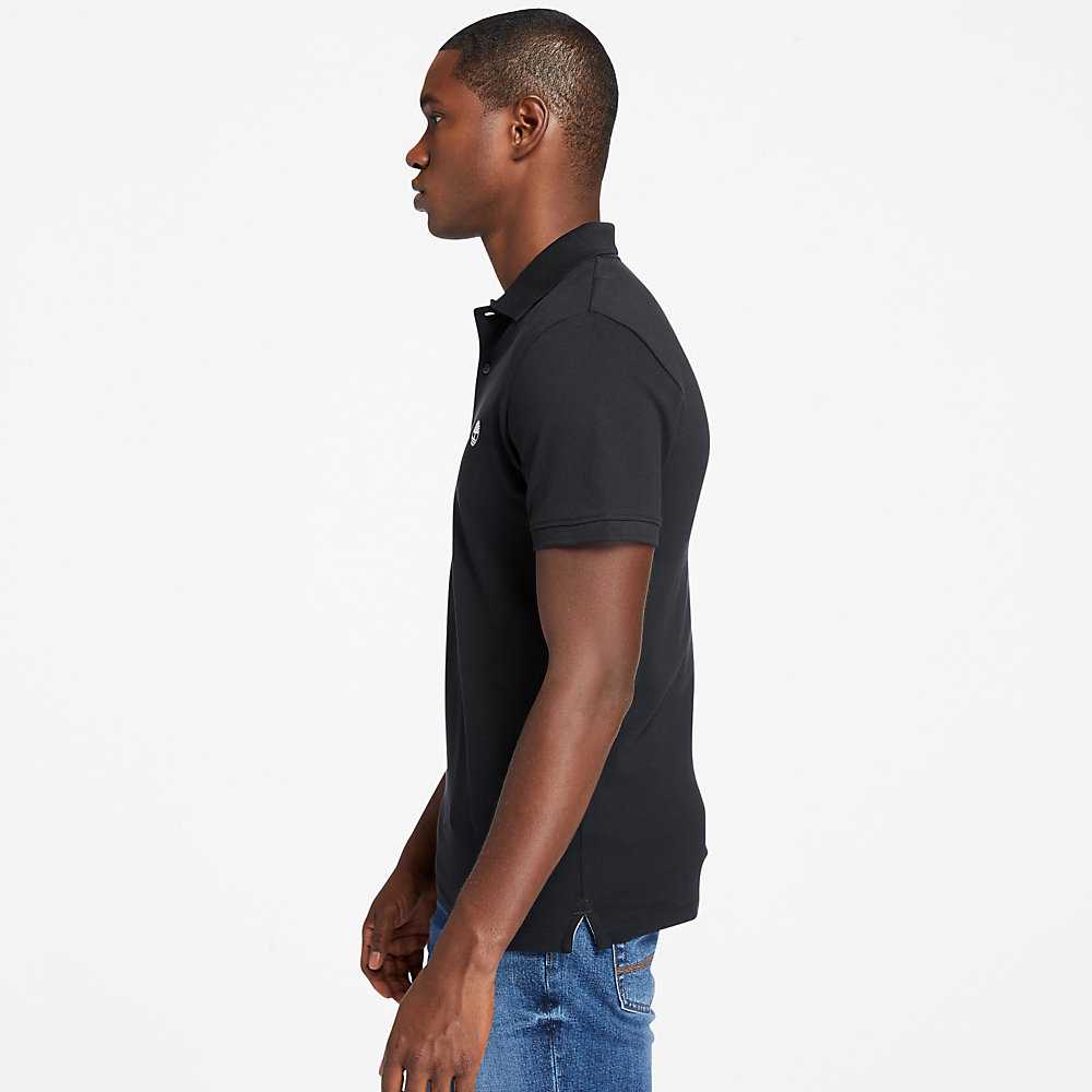 Black Men's Timberland Merrymeeting River Polo Shirts | Israel-2761850