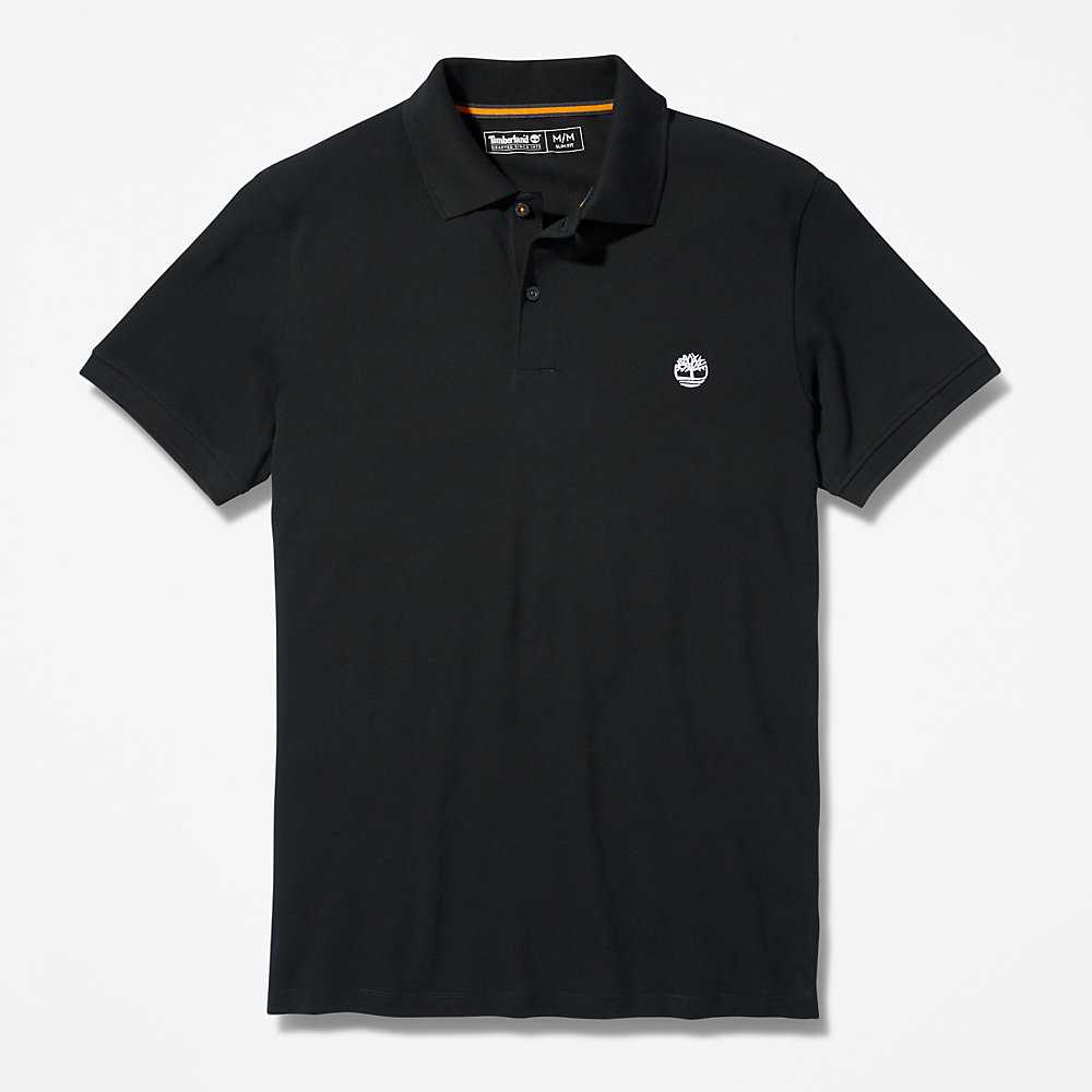 Black Men's Timberland Merrymeeting River Polo Shirts | Israel-2761850