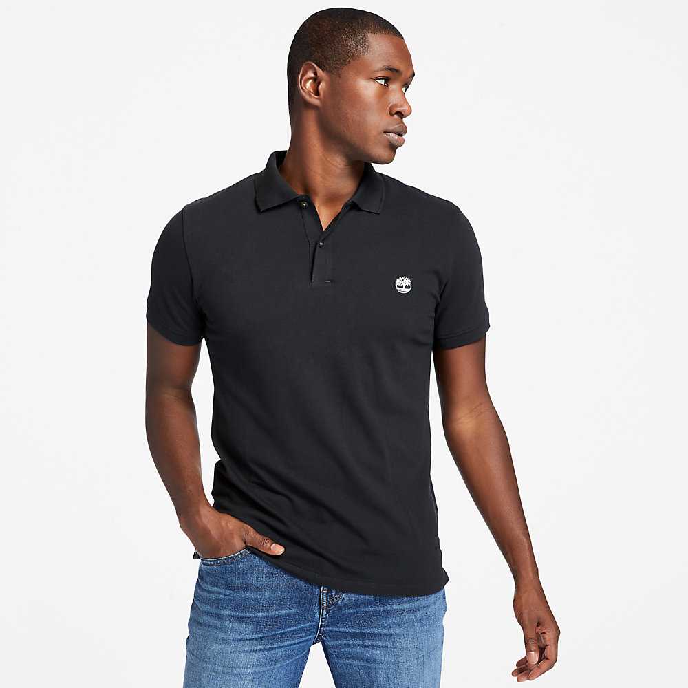 Black Men\'s Timberland Merrymeeting River Polo Shirts | Israel-2761850