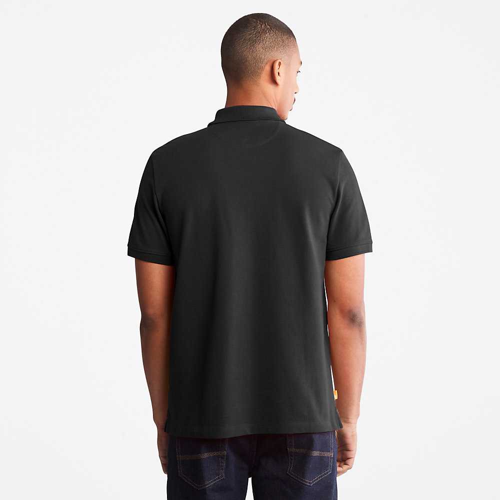 Black Men's Timberland Millers River Polo Shirts | Israel-0369485