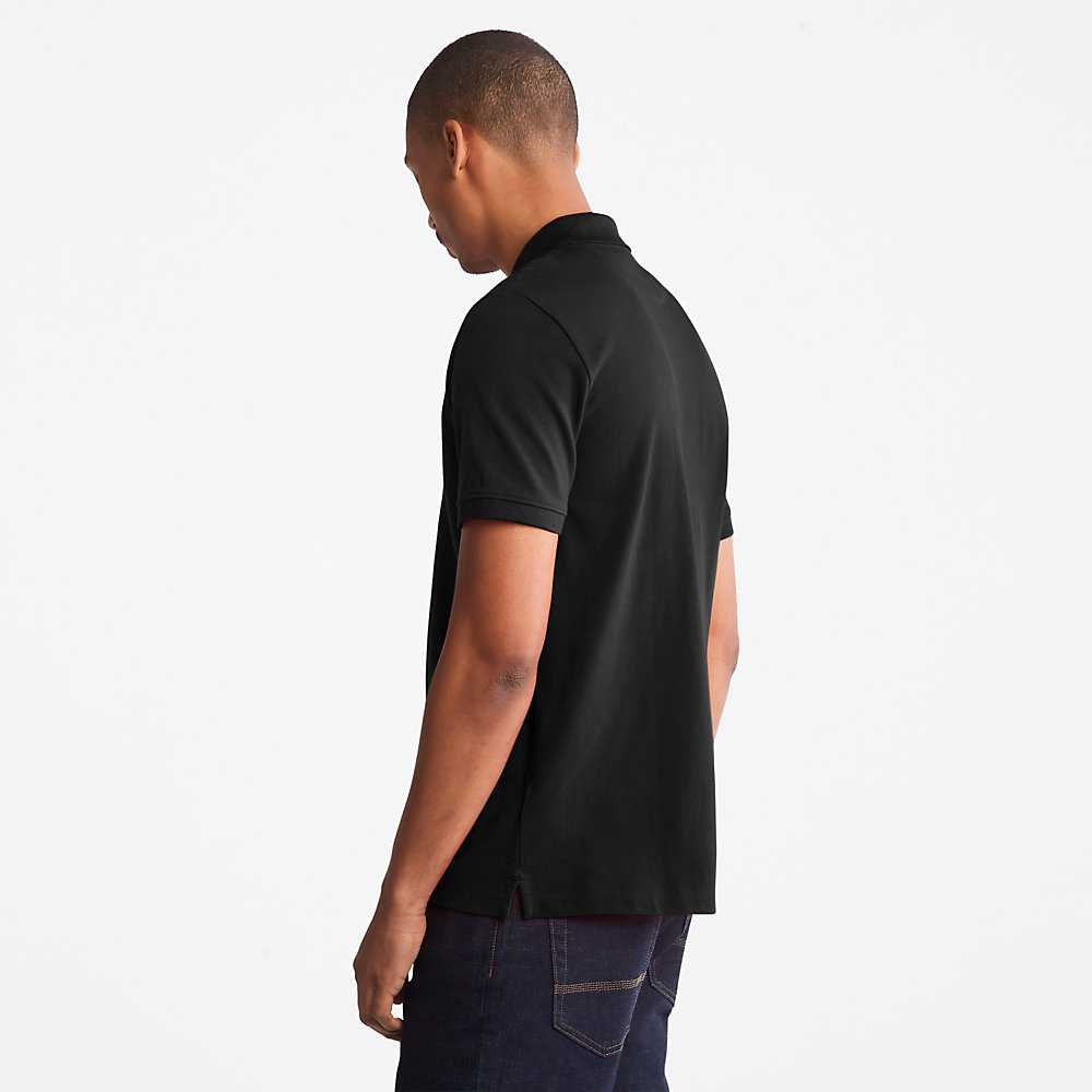 Black Men's Timberland Millers River Polo Shirts | Israel-0369485