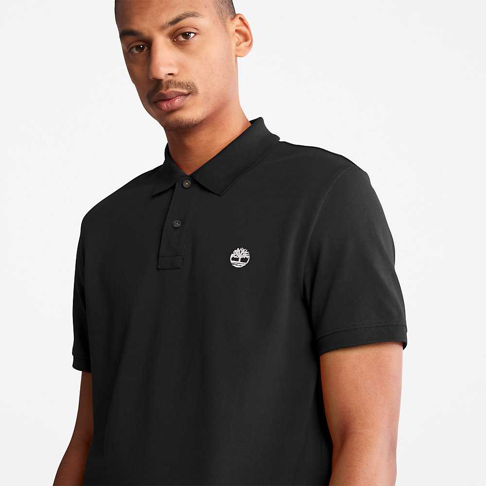 Black Men's Timberland Millers River Polo Shirts | Israel-0369485