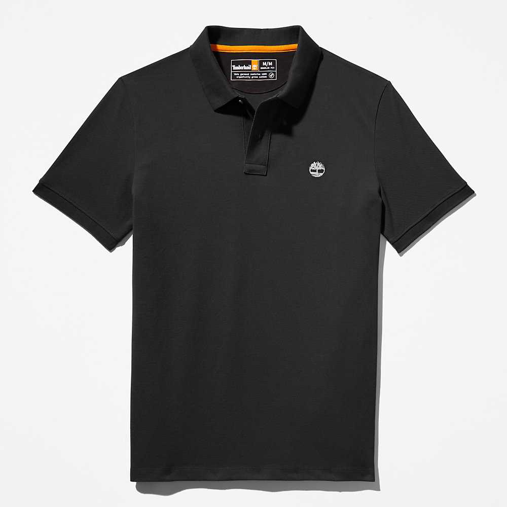 Black Men's Timberland Millers River Polo Shirts | Israel-0369485