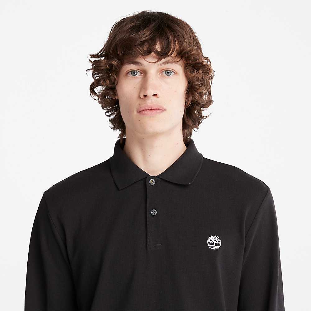 Black Men's Timberland Millers River Polo Shirts | Israel-2105673