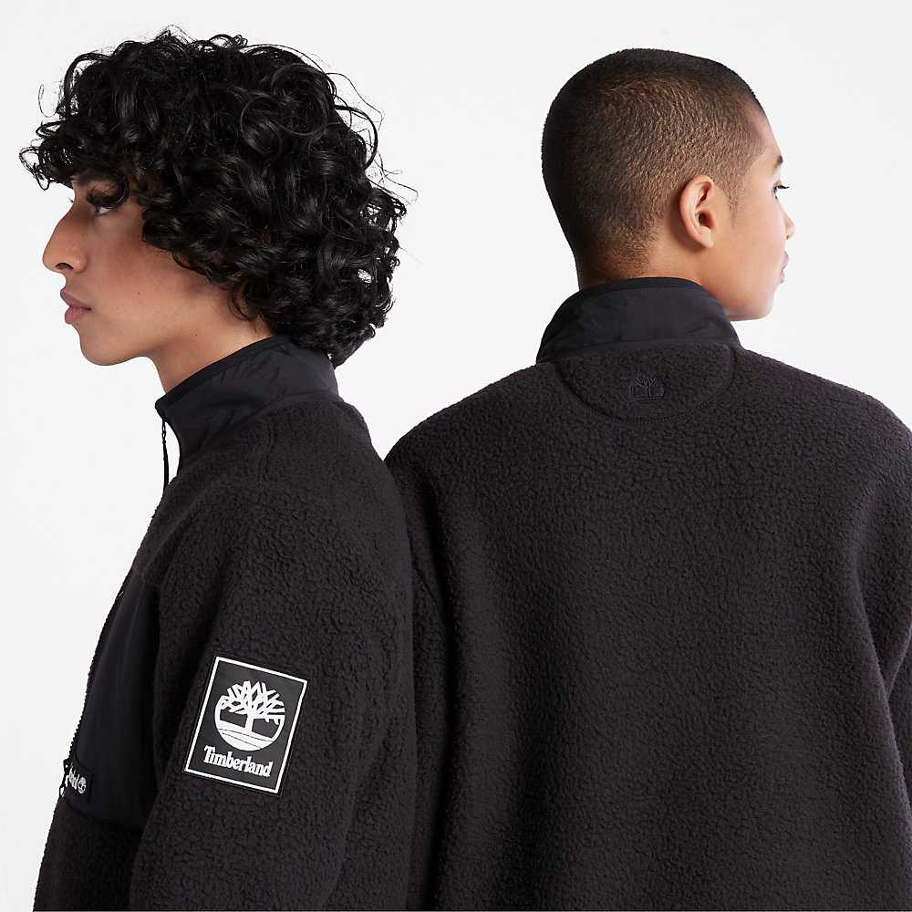 Black Men's Timberland Outdoor Archive Fleece Jackets | Israel-0761584