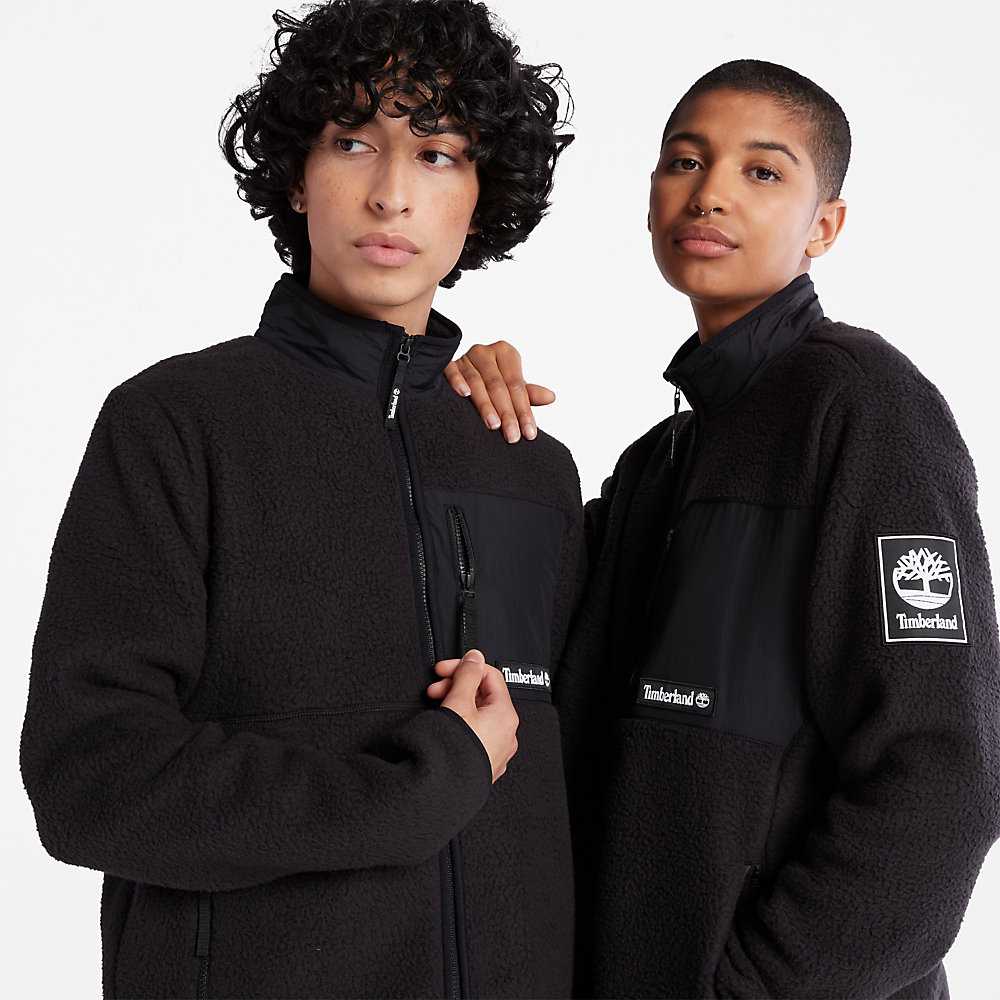 Black Men's Timberland Outdoor Archive Fleece Jackets | Israel-0761584