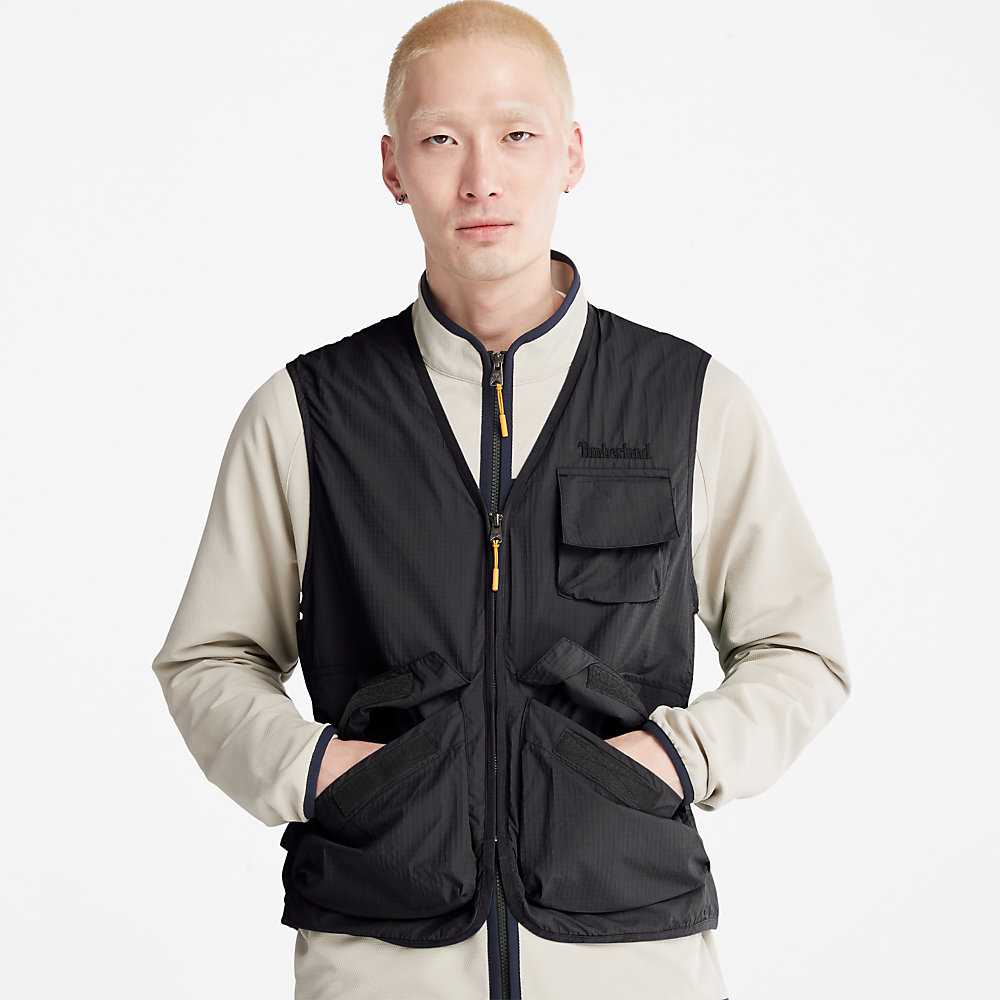 Black Men's Timberland Outdoor Stow-and-Go Vest | Israel-5031497