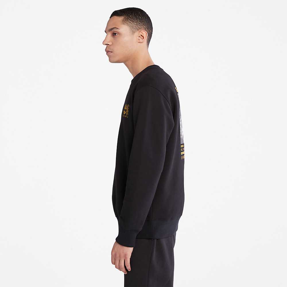 Black Men's Timberland Photographic Sweatshirt | Israel-1962870