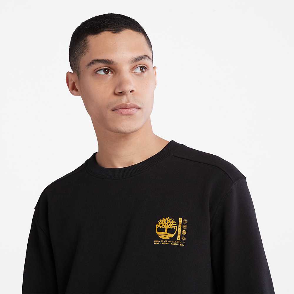 Black Men's Timberland Photographic Sweatshirt | Israel-1962870