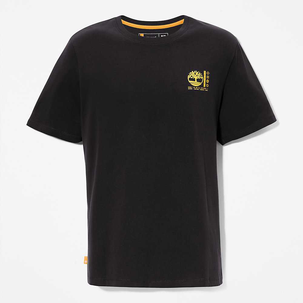 Black Men's Timberland Photographic T Shirts | Israel-7534029