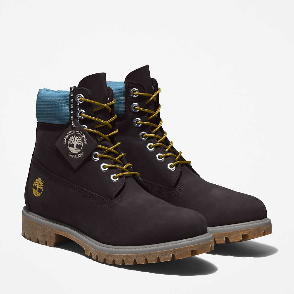 Black Men's Timberland Premium® 6 Inch Waterproof Boots | Israel-0481637