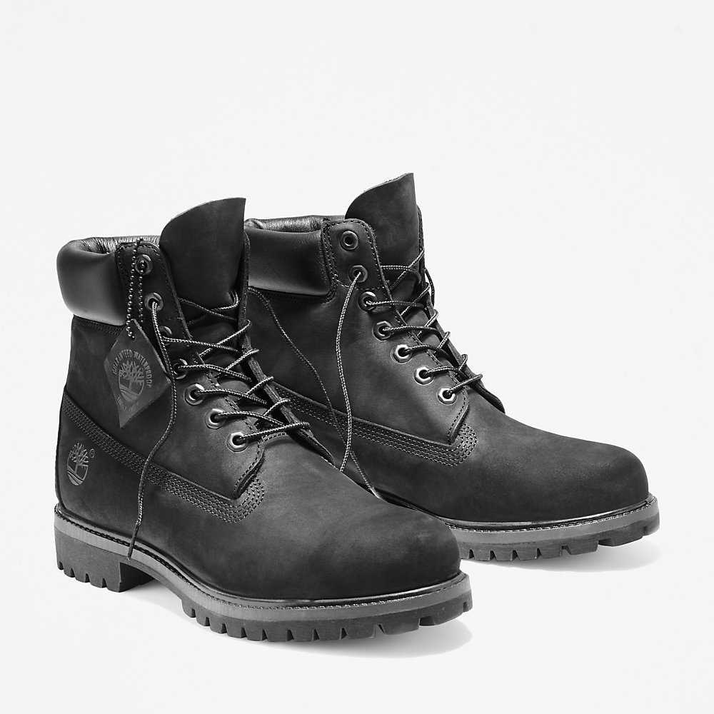 Black Men's Timberland Premium® 6 Inch Waterproof Boots | Israel-6879425