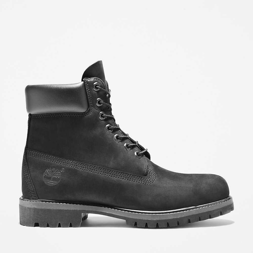 Black Men\'s Timberland Premium® 6 Inch Waterproof Boots | Israel-6879425