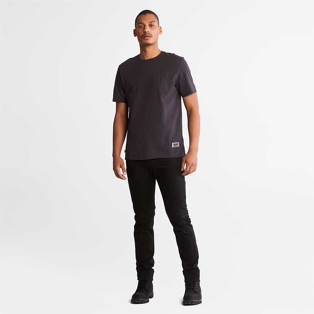 Black Men's Timberland Progressive Utility T Shirts | Israel-1648230