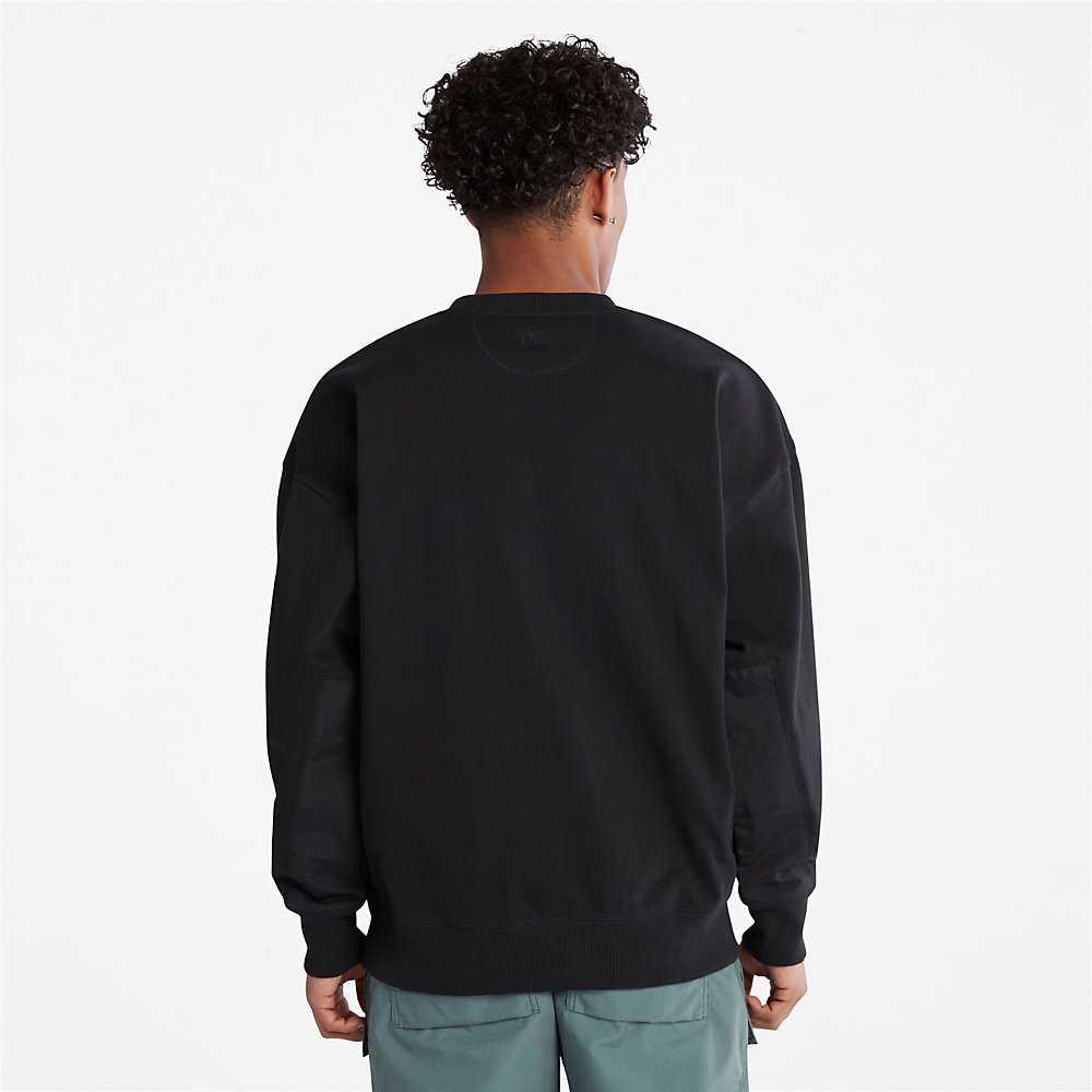 Black Men's Timberland Reinforced Sweatshirt | Israel-9862543