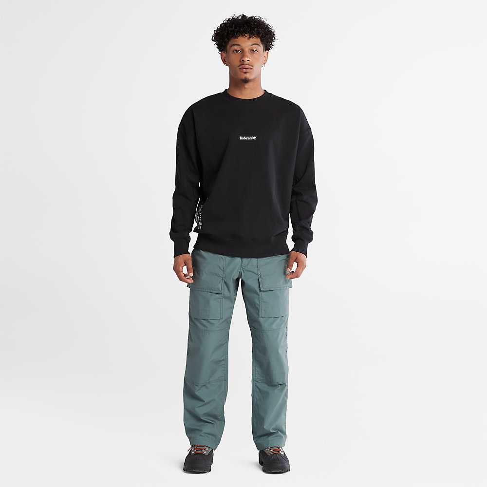 Black Men's Timberland Reinforced Sweatshirt | Israel-9862543