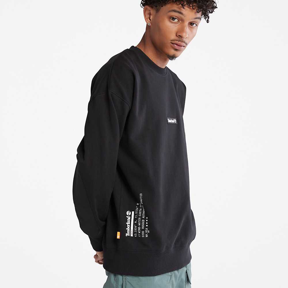 Black Men's Timberland Reinforced Sweatshirt | Israel-9862543