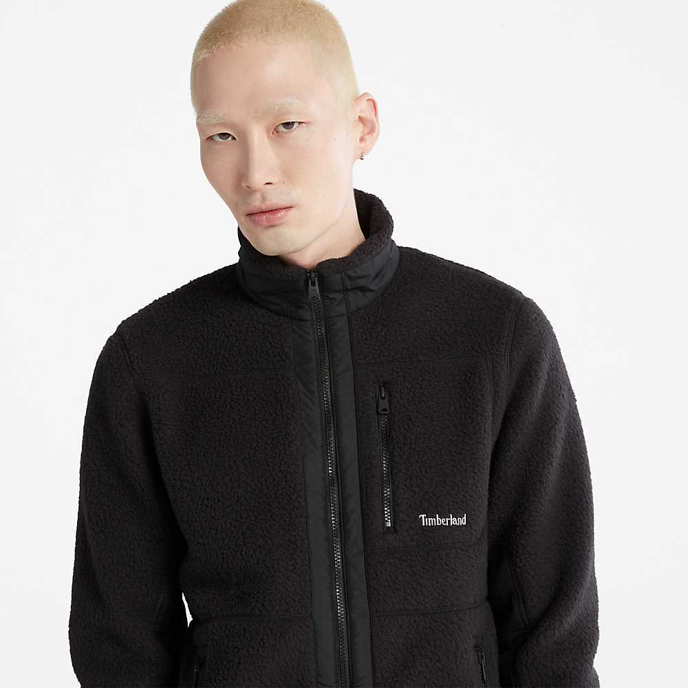 Black Men's Timberland Sherpa Fleece Jackets | Israel-5729684