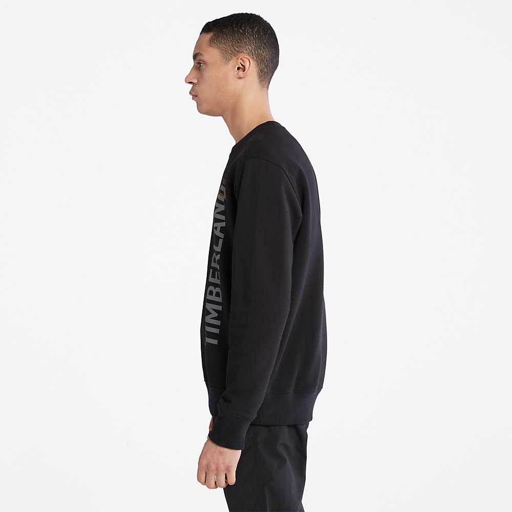 Black Men's Timberland Side-logo Sweatshirt | Israel-7821605