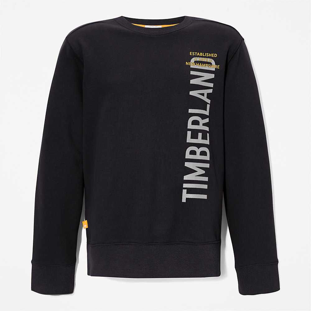 Black Men's Timberland Side-logo Sweatshirt | Israel-7821605