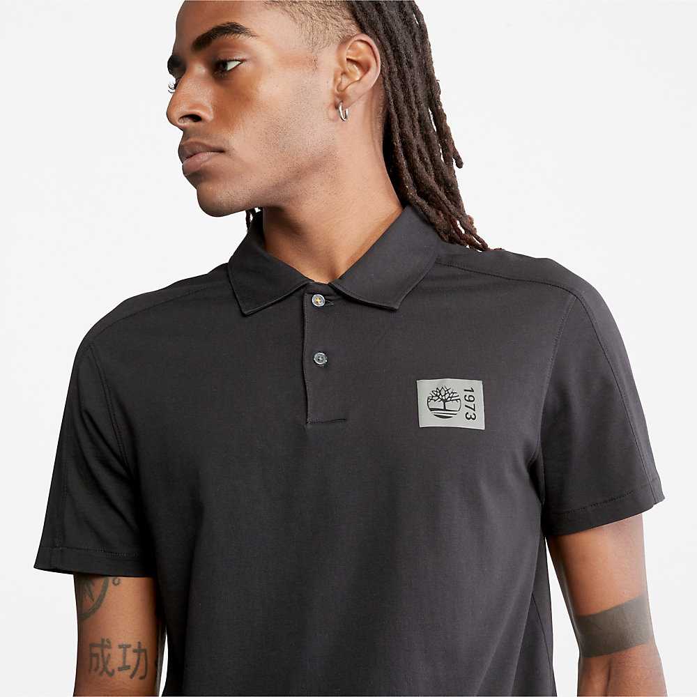 Black Men's Timberland TimberFresh™ Supima® Polo Shirts | Israel-4103729