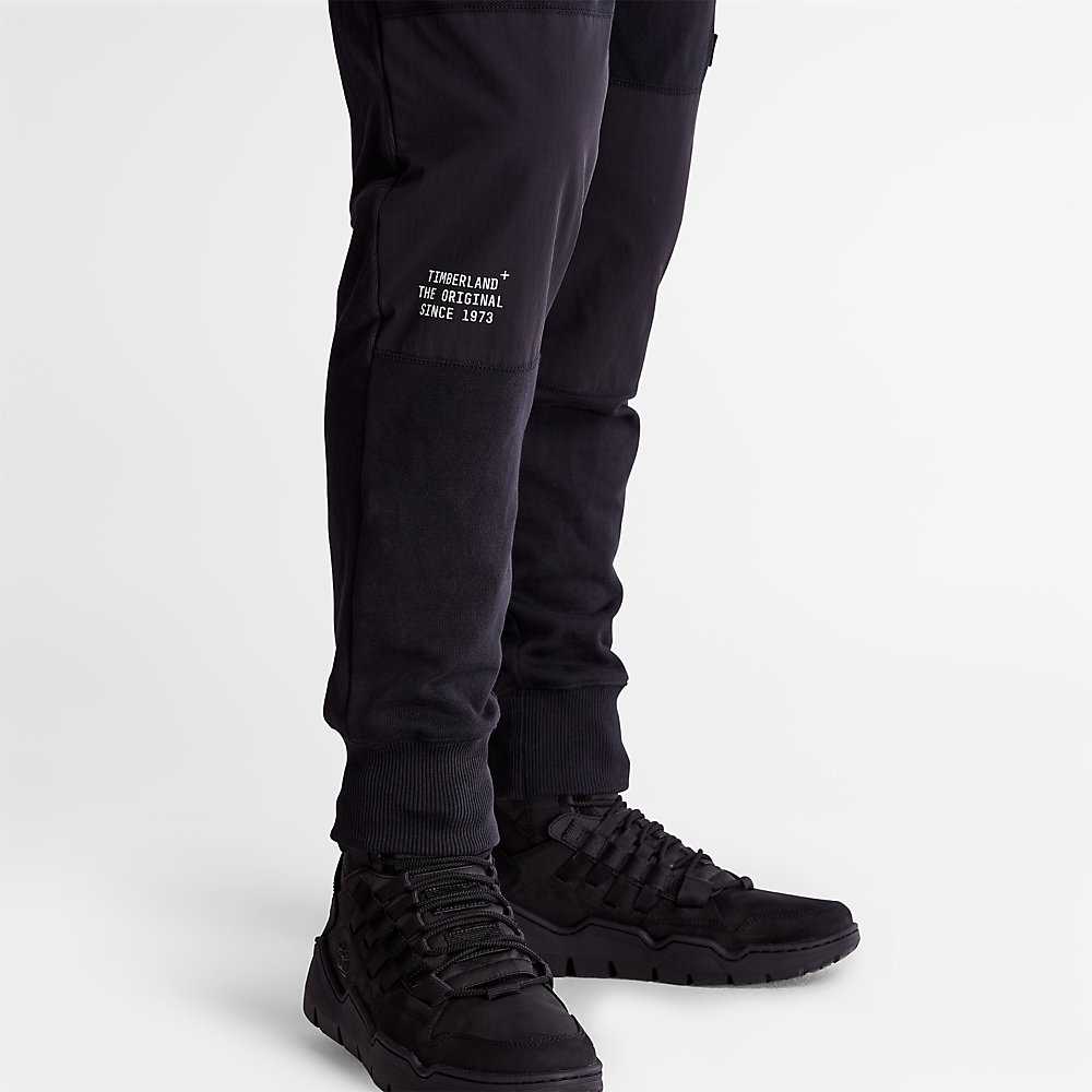 Black Men's Timberland Tonal Knee Track Pants | Israel-9714350