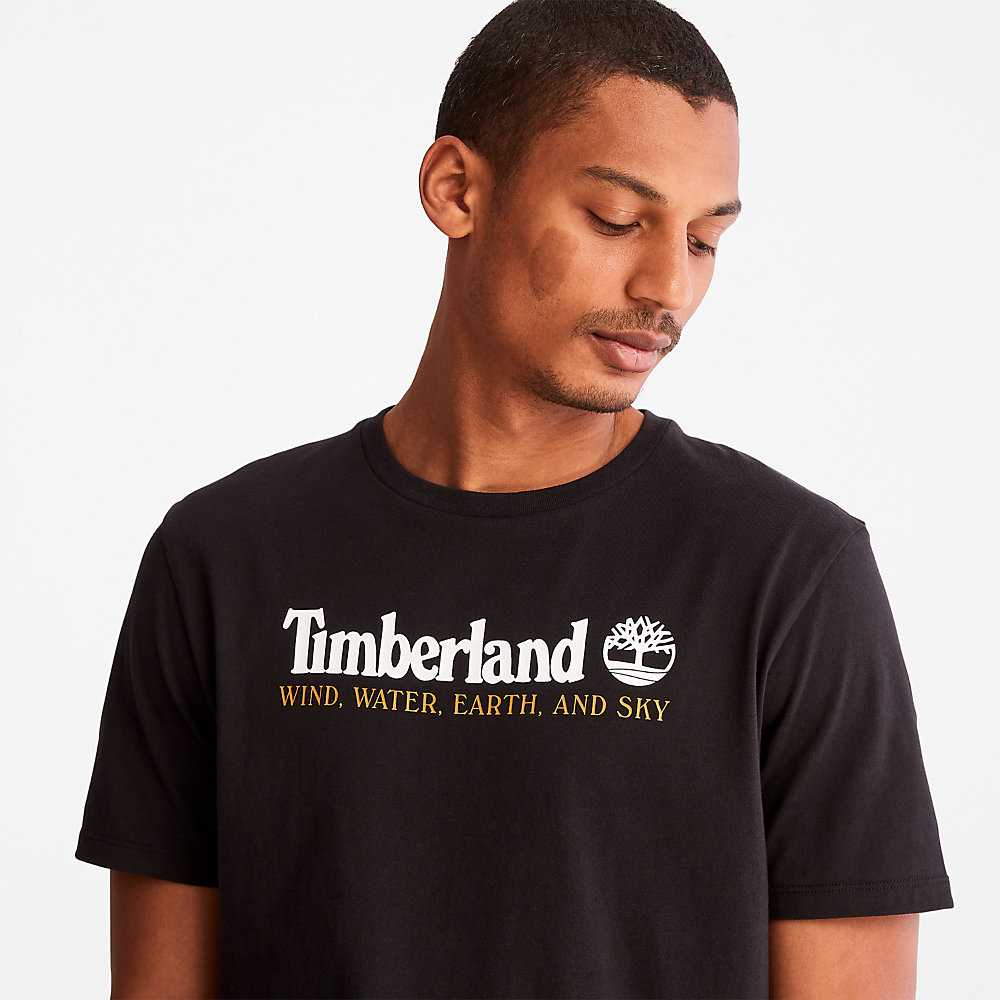 Black Men's Timberland Wind Water Earth And Sky T Shirts | Israel-5283961