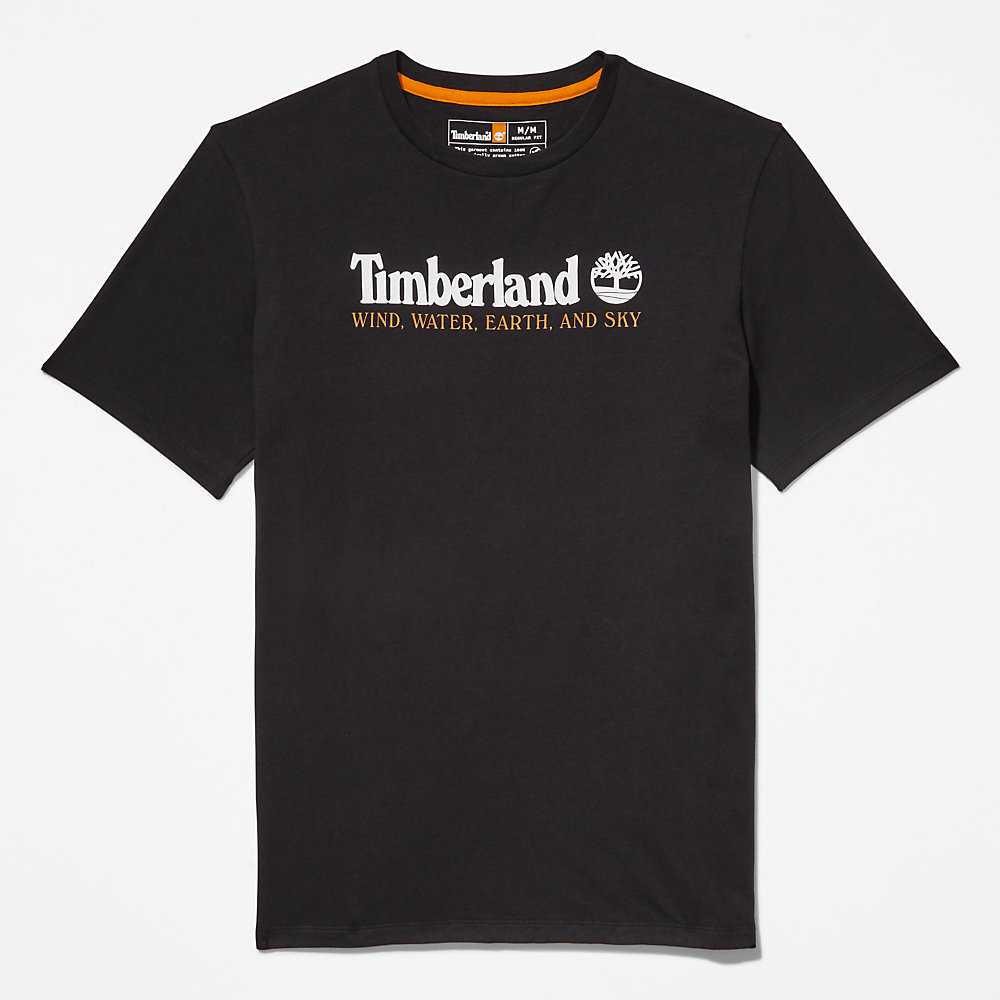 Black Men's Timberland Wind Water Earth And Sky T Shirts | Israel-5283961