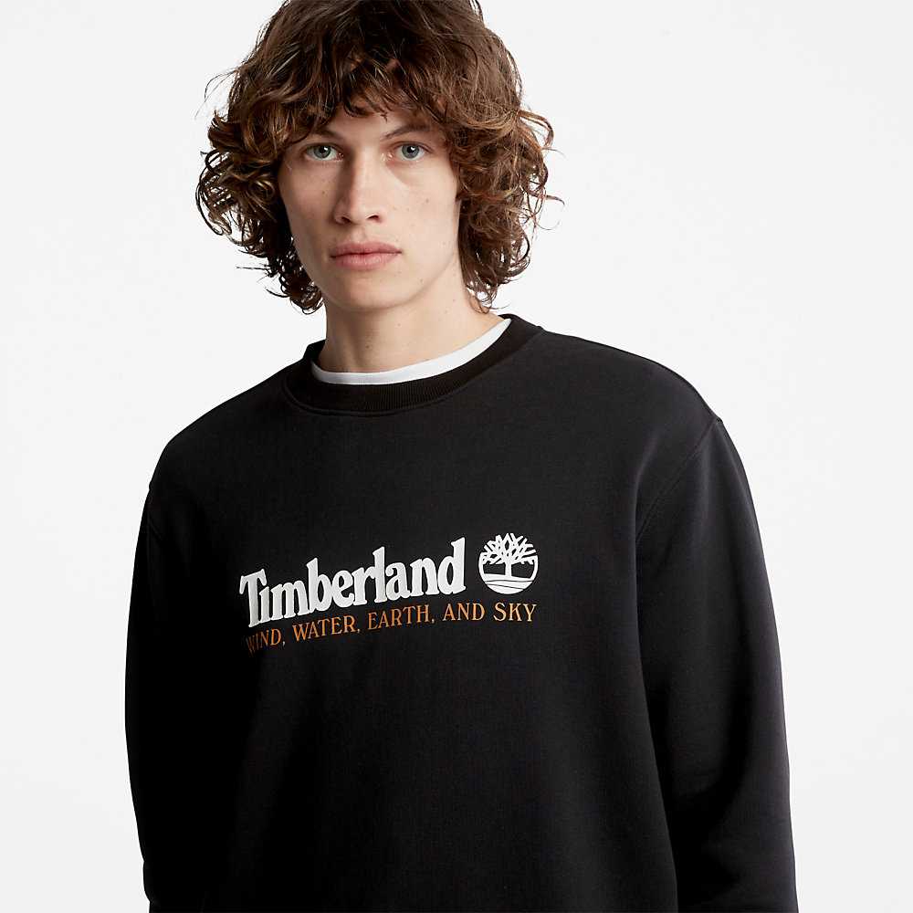 Black Men's Timberland Wind Water Earth And Sky Sweatshirt | Israel-6217908