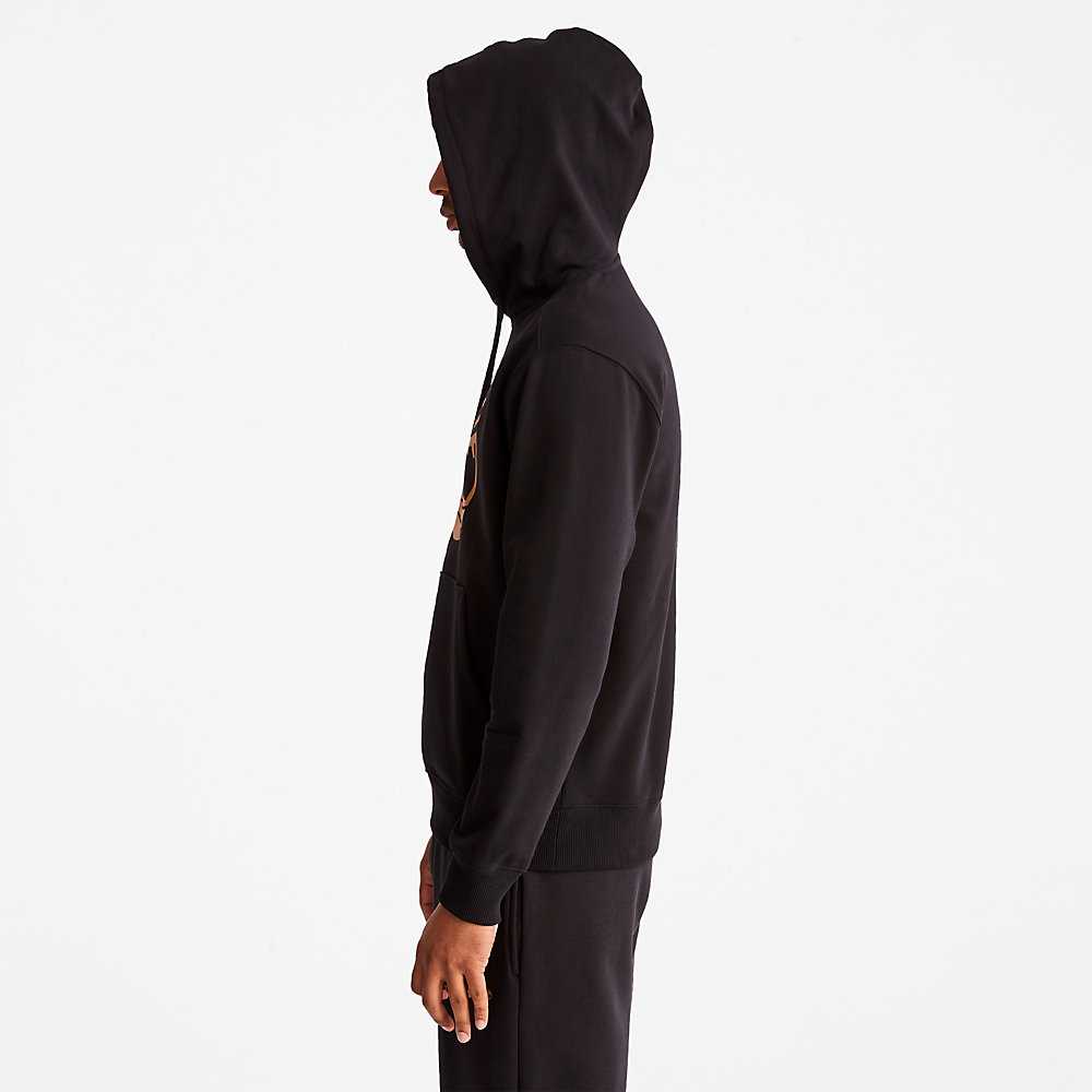 Black Men's Timberland ree-Logo Hoodie | Israel-9362150