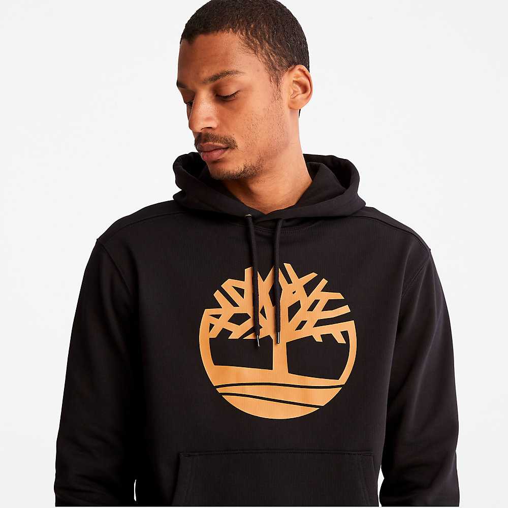 Black Men's Timberland ree-Logo Hoodie | Israel-9362150