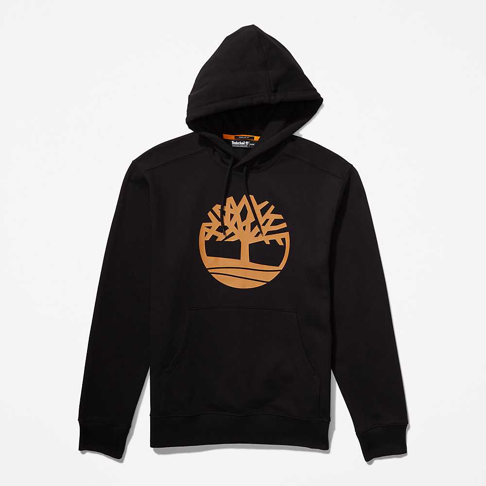 Black Men's Timberland ree-Logo Hoodie | Israel-9362150