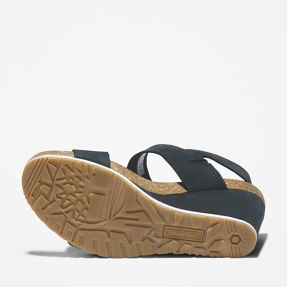 Black Women's Timberland Capri Sunset Wedge Sandals | Israel-8452031