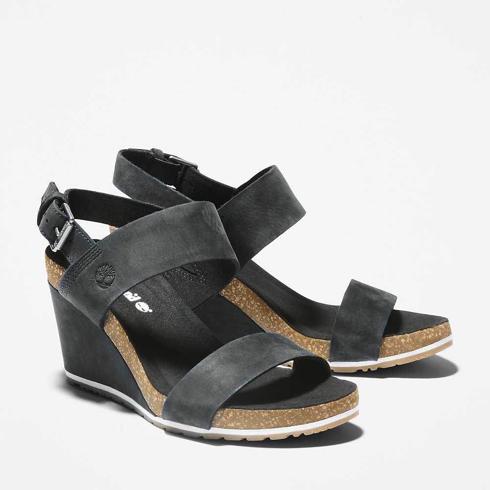 Black Women's Timberland Capri Sunset Wedge Sandals | Israel-8452031