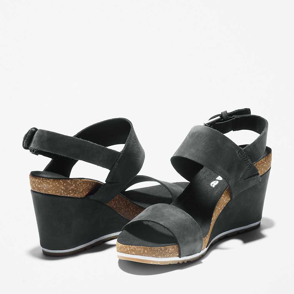 Black Women's Timberland Capri Sunset Wedge Sandals | Israel-8452031