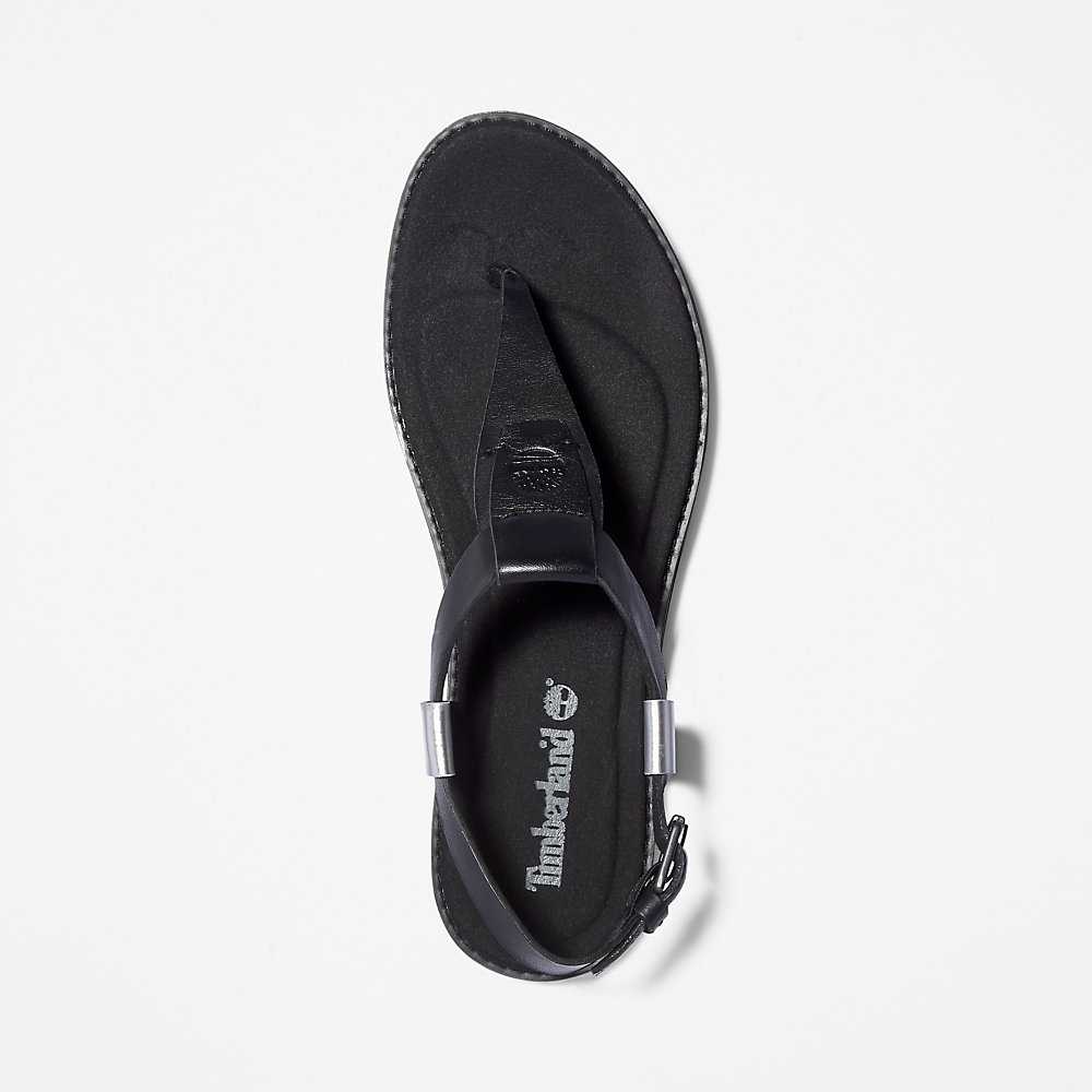 Black Women's Timberland Chicago Riverside Thong Sandals | Israel-5946820