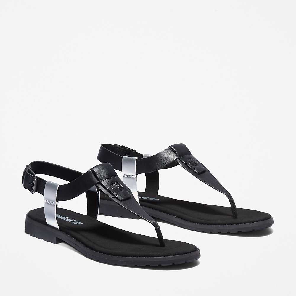 Black Women's Timberland Chicago Riverside Thong Sandals | Israel-5946820