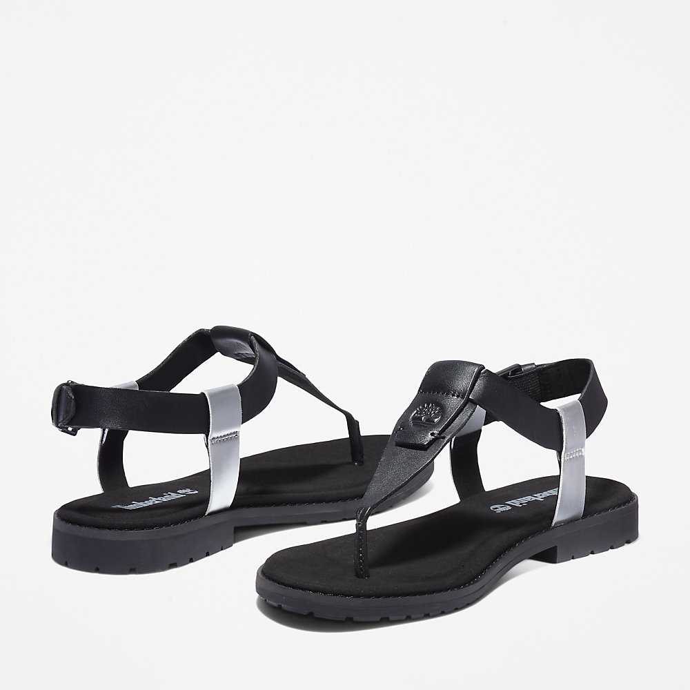 Black Women's Timberland Chicago Riverside Thong Sandals | Israel-5946820