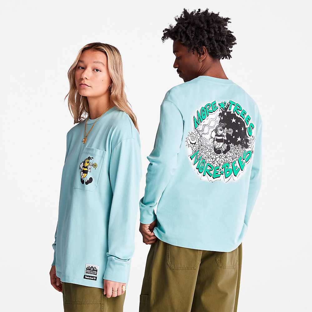 Blue Men's Timberland Bee Line x Timberland® T Shirts | Israel-1345872