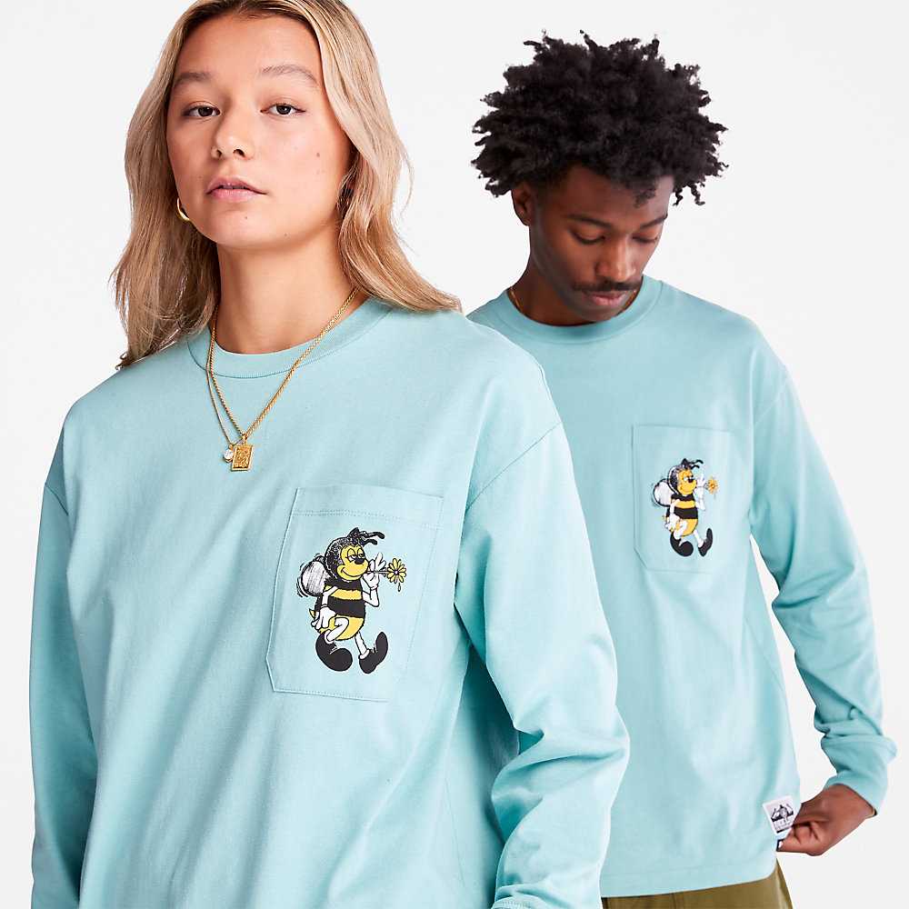 Blue Men's Timberland Bee Line x Timberland® T Shirts | Israel-1345872