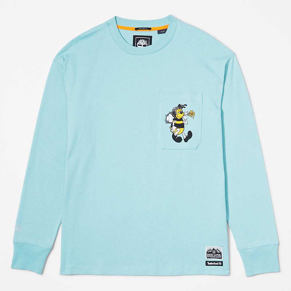 Blue Men's Timberland Bee Line x Timberland® T Shirts | Israel-1345872