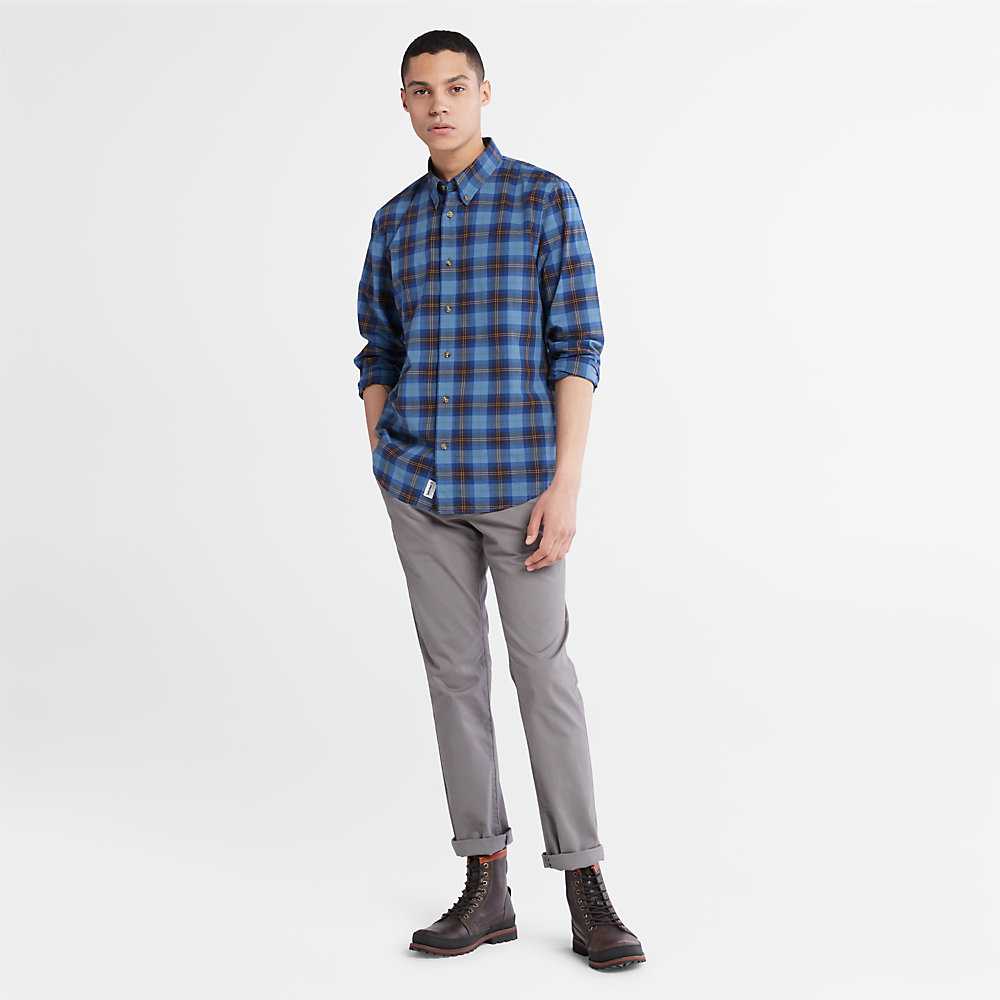 Blue Men's Timberland Eastham Check Shirt | Israel-5830796