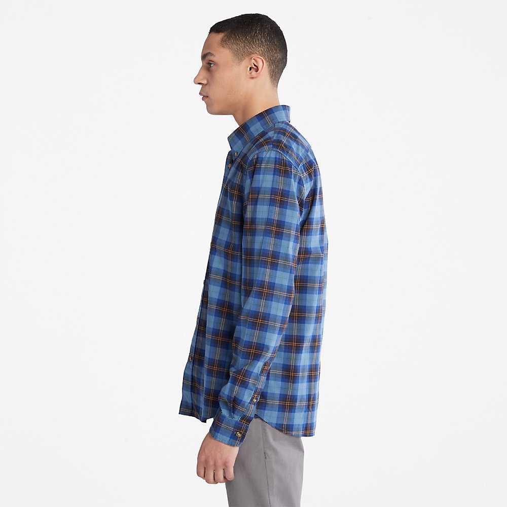 Blue Men's Timberland Eastham Check Shirt | Israel-5830796