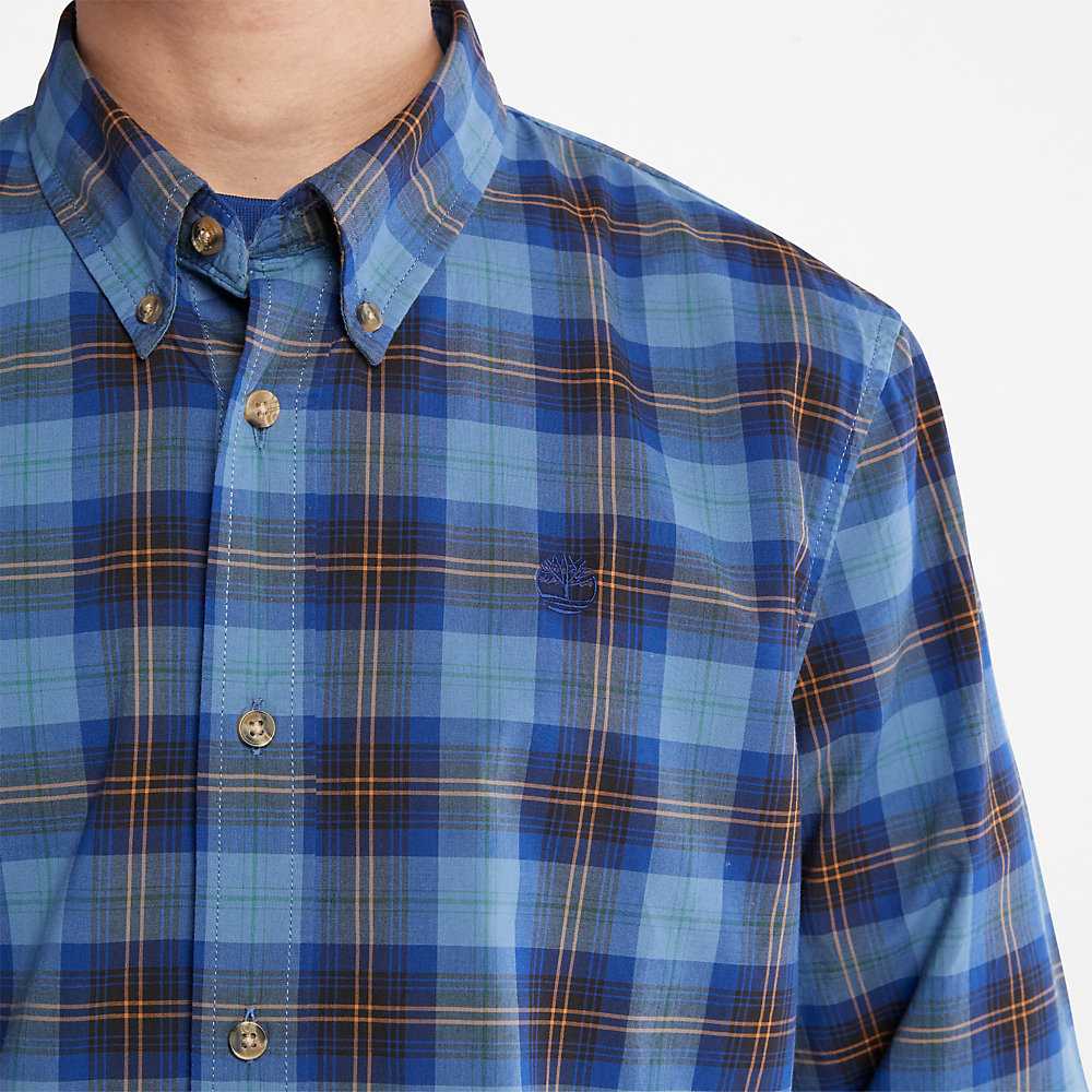 Blue Men's Timberland Eastham Check Shirt | Israel-5830796