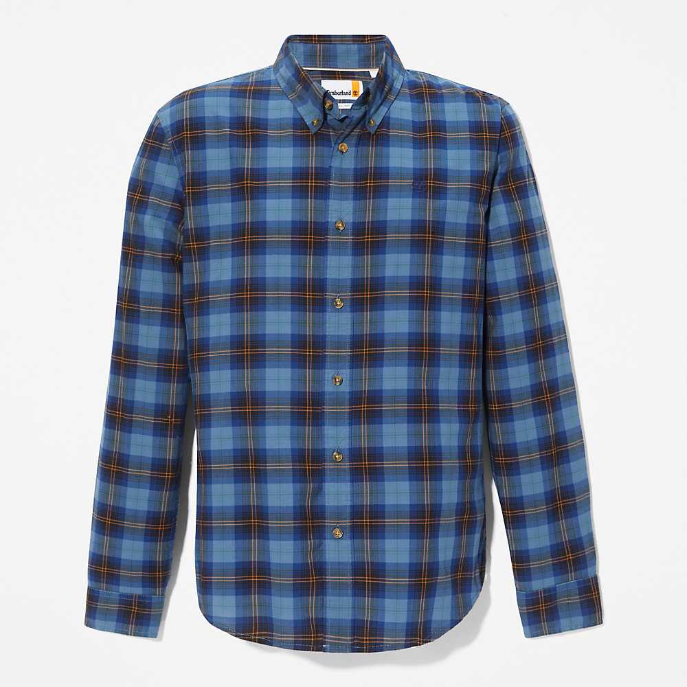 Blue Men's Timberland Eastham Check Shirt | Israel-5830796