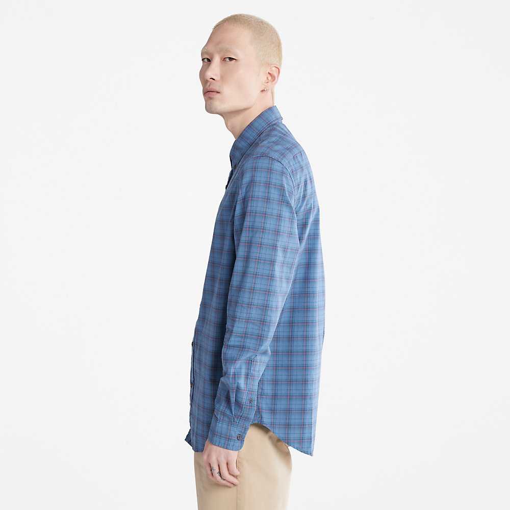 Blue Men's Timberland Eastham Check Shirt | Israel-8673524