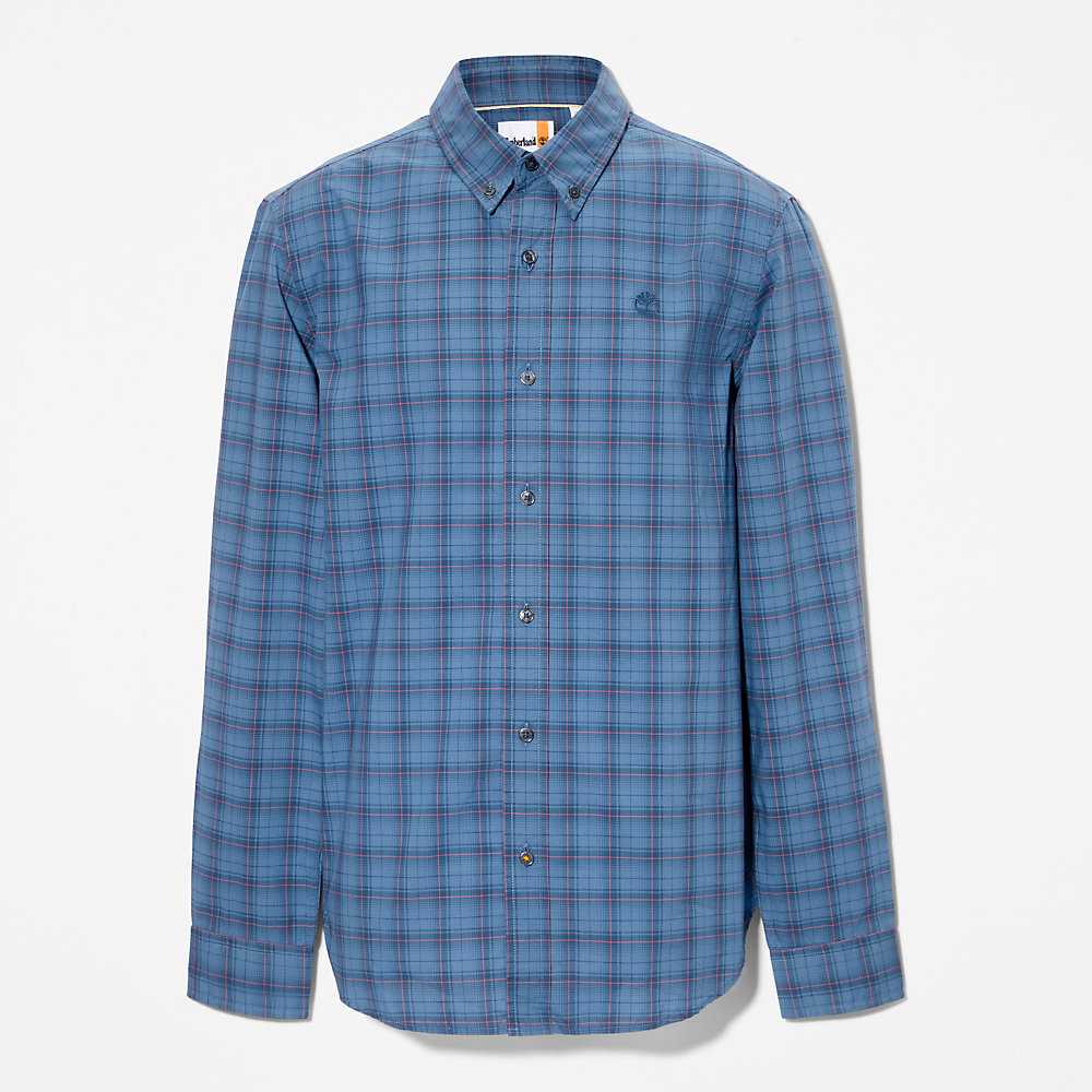 Blue Men's Timberland Eastham Check Shirt | Israel-8673524