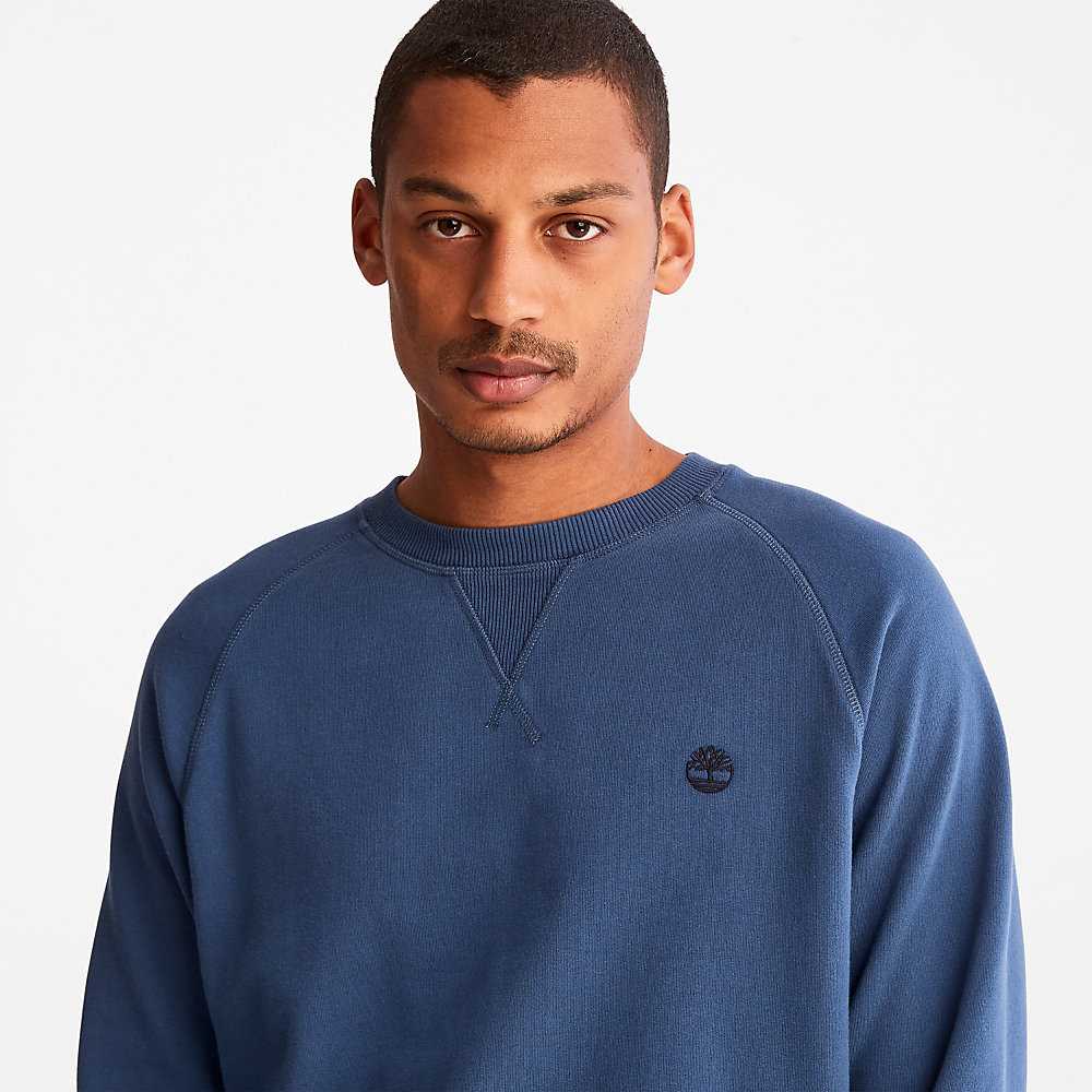 Blue Men's Timberland Exeter River Sweatshirt | Israel-8625497