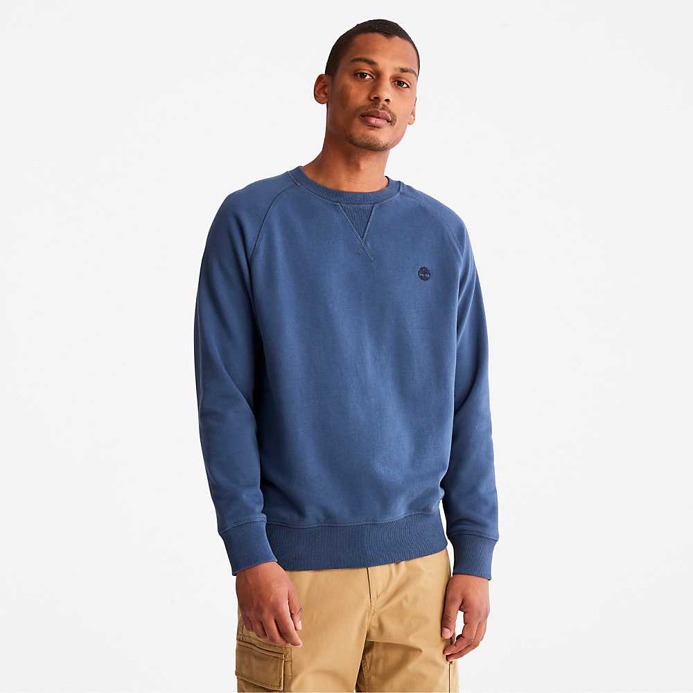 Blue Men\'s Timberland Exeter River Sweatshirt | Israel-8625497