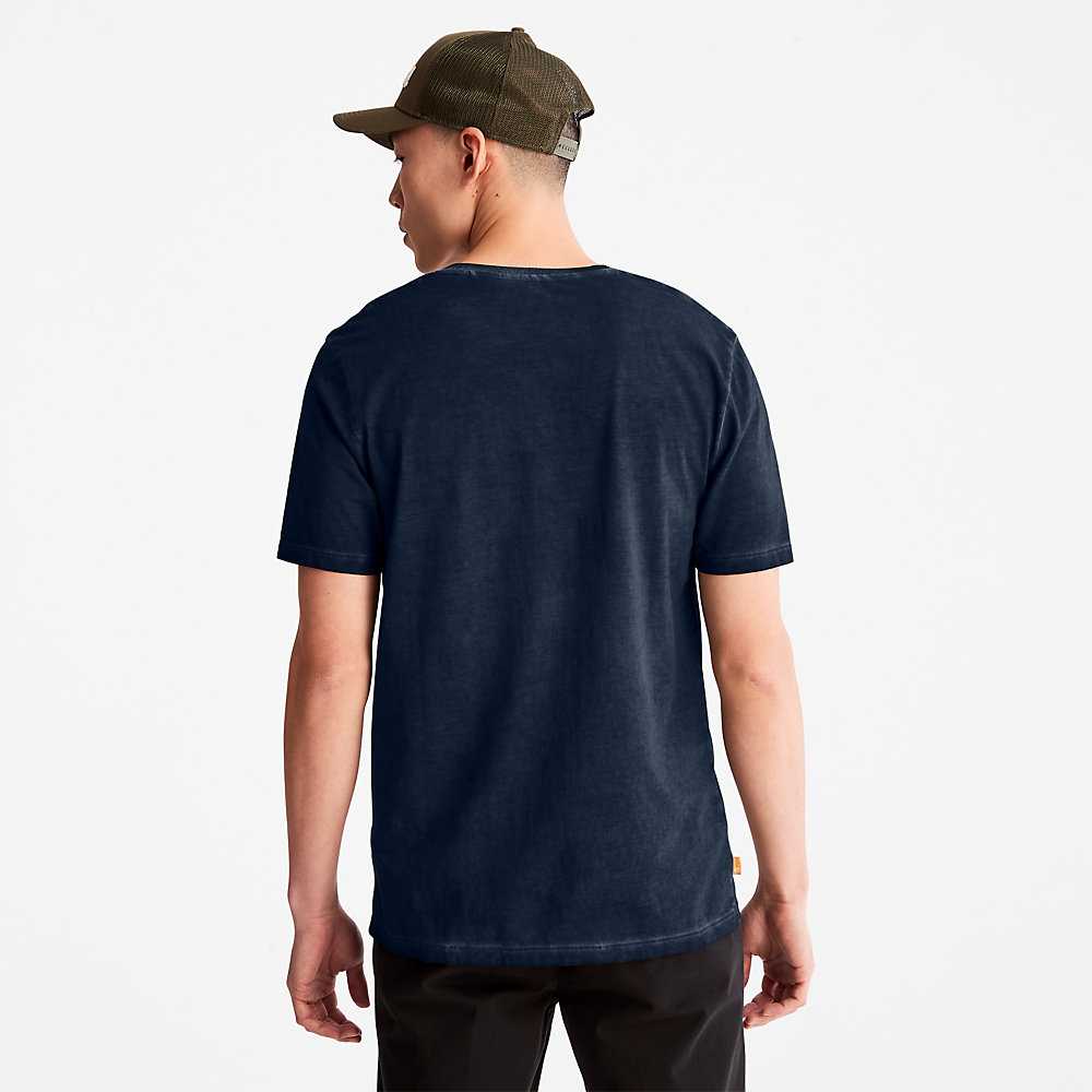 Blue Men's Timberland Lamprey River T Shirts | Israel-9802651